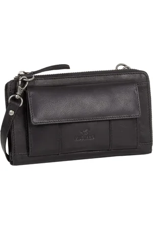 Mustang Leren Portemonnee Schoudertas Salamanca Tome Wallet Bag Zwart