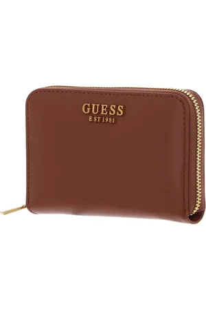 Guess Portemonnee Laurel SLG Zip Around Wallet Bruine