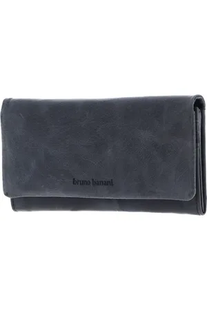 Bruno Banani Leren Portemonnee Wallet with Flap Donkerblauw