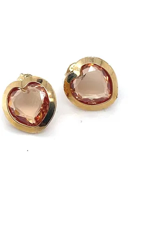 Cataleya Jewels Geelgouden 14k hart oorbellen citrien