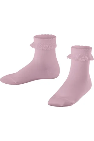 Falke Romantic Lace feestelijk katoen kindersokken meisjes jongens roze