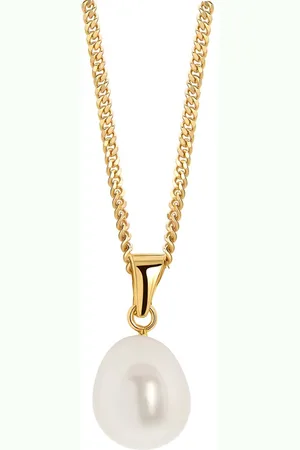 Miore Gouden Ketting Dames met Parel - Hanger 14kt Goud - Parelketting