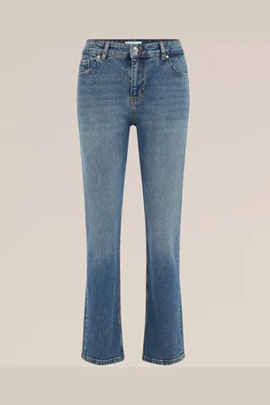 WE Fashion Dames mid rise straight fit jeans met stretch