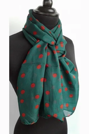 Merkloos Dames sjaal - chiffon - stippen - - 43 x 145 cm