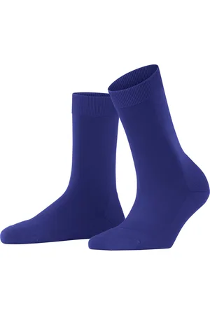 Falke ClimaWool versterkt zonder patroon ademend warm droog milieuvriendelijk elegant Duurzaam Lyocell Maagdelijke Wol Blauw Dames sokken