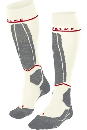 Falke SK4 Advanced Compression Light dames skiing kniekousen - beige (off-white)