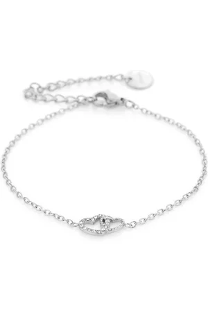 MICHELLE Minimalistische armband met dubbele hartjes - Yehwang - Zilveren armband - 16 + 3 cm - Stainless Steel (verkleurt niet!) - - Waterproof bracelet - Nikkel vrij - Kerst cadeau - Kerst - Sinterklaas cadeau - Moederdag - Valentijn - Armband dam