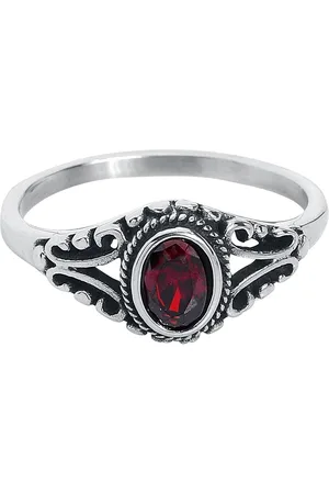 etNox Ruby Ring XS Roestvrij staal - Gothic, Rock wear