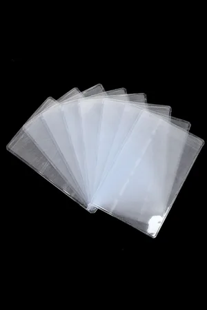 Merkloos ID-kaarthoesje / beschermhoesje 10 Pack (één zijde transparant één zijde helder) / Bankpas beschermer / Plastic card Id houder / Creditcard beschermhoesje / Huls Voor Bank- Of Identiteitskaart .