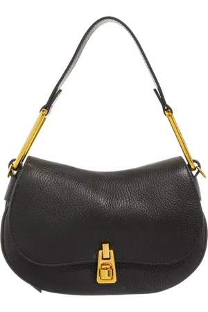 Coccinelle Leren Schoudertas Magie Soft Shoulderbag Grained Leather Zwart