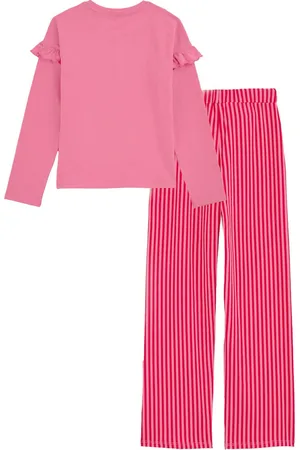 WE Fashion Meisjes pyjamaset met opdruk