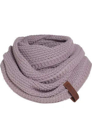 Knit Factory Coco Gebreide Colsjaal - Ronde Sjaal - Nekwarmer - Wollen Sjaal - Roze Colsjaal - Dames sjaal - Unisex - - One Size