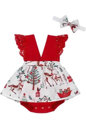 Merkloos Kerstpakje- Kerst Romper - Kerstoutfit - Baby - 80
