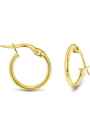 Miore Gouden Oorringen Dames - 14 Karaat Goud - 13.5 mm - Oorbellen - Loops - Allergeenvrij - Handgemaakte Hoogwaardige Sieraden
