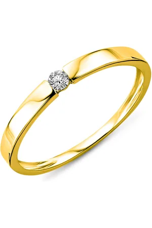 Miore 14 Karaat Gouden Ring met Diamant - Ringen Dames - sieraden