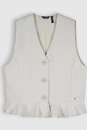 NoBell NoBell Meisjes gilet krijtstreep - Timy - Zilver grijs