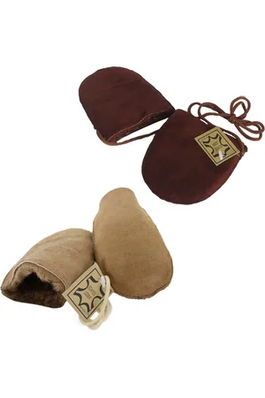 Merkloos Baby Wantjes - Met koord - Schapenvacht - - 0 tot 12 maanden