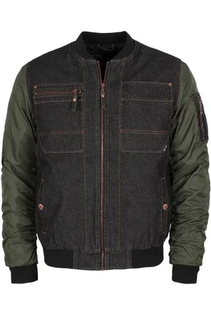 INDICODE INDakota Tussenseizoensjas zwart-olijf L Katoen Heren - Street wear