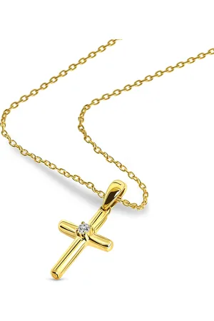 Miore Diamanten Kruis Ketting Dames - Conflictvrije Edelstenen - 9 Karaat - kleur - Jezus Hanger - Handgemaakte Hoogwaardige Sieraden