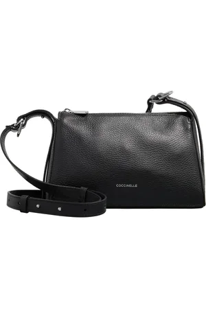 Coccinelle Leren Schoudertas Bishop Mini Bag Grained Leather Zwart
