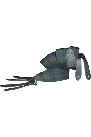Pierre Mouton Bretel - Volwassenen - Heren - Tartan - Bretel - met Leertjes - Blauwgroen - 140cm - 35mm - XL - XXL