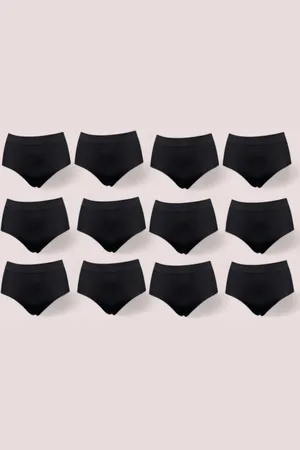 Merkloos Dames Slip - Hoge Taille Slip Naadloos Microfiber Ondergoed 12 Pack