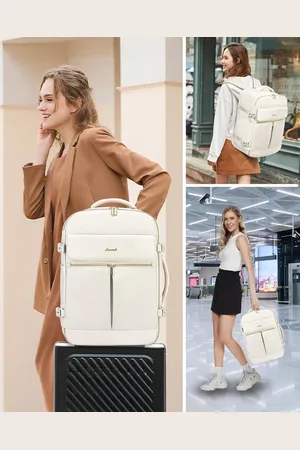 Merkloos Handbagage, rugzak voor dames en heren, groot, 40 liter, reisrugzak, vliegtuig, cabin bag, 17 inch laptoprugzak, waterdichte kofferrugzak, draagtas voor op reis