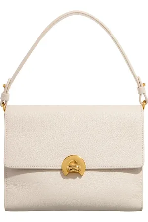 Coccinelle Leren Schoudertas Binxie Handbag Grained Leather Crème
