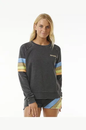Rip Curl High Tide Surf Raglan Crew - Washed Black