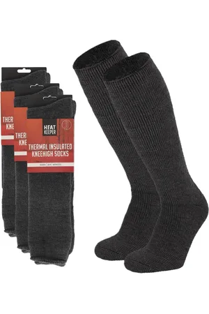 Heat Keeper 3 Paar thermo kniekousen voor dames antraciet/donkergrijs 36/41 - Wintersport kleding – Thermokleding - Winter knie kousen - Thermo sokken