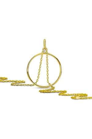 Miore Gouden Diamant Ketting met Hanger - Dames - 14 karaat Goud - Conflictvrije Diamanten - Halsketting - Handgemaakte Hoogwaardige Sieraden