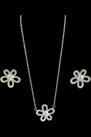 ASTRADAVI Sieraden Geschenkset - Hanger Ketting Zirkonia Klavertje Vijf - met Bijpassende Oorbellen