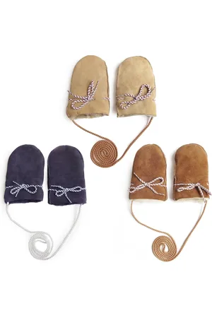 Merkloos Baby Wantjes - Met koord - Schapenvacht - - 6 tot 12 maanden