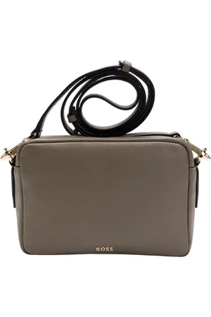 HUGO BOSS Leren Schoudertas Alyce Crossbody N Taupe