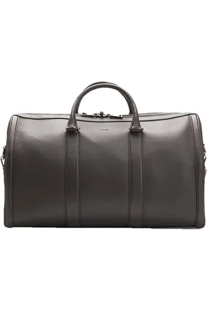 HUGO BOSS Leren Reistas Holdall AM Donkerbruin