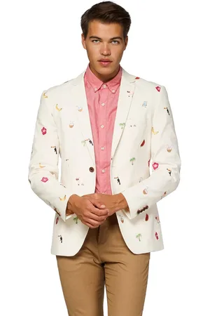 OppoSuits Deluxe Tropical - Summer Icons - Heren Blazer - Zomers - Off White