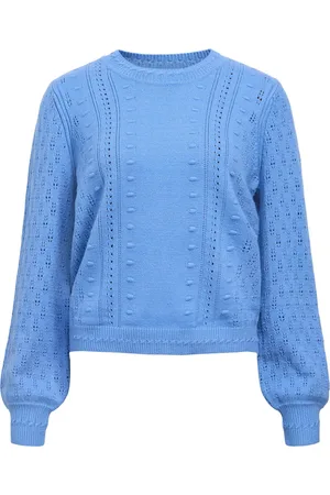 Object Object Trui Objinge L/s Re O-neck Knit Noos 23045726 Cornflower Blue Dames
