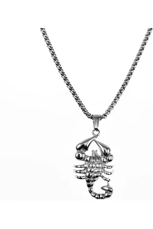 esde2 60cm x 2mm Jaseron-Schakelketting + Schorpioen Hanger Dames - Heren - Stalen Zilverkleur - Sterrenbeeld
