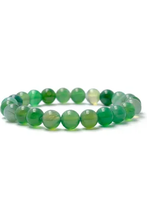 Bixorp Gems Groene Botswana Agaat Edelstenen Armband - Gepolijste Edelsteen Kralenarmband