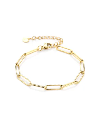 MICHELLE Minimalistische schakelarmband dames - Gouden armband - Dames armband - 16 + 3 cm - Stainless Steel - Waterproof bracelet - Kerst sieraden - Kerst cadeau - Moederdag - Valentijn - Nikkel vrij