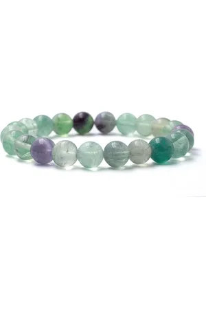Bixorp Gems Regenboog Fluoriet Edelstenen Armband - Gepolijste Edelsteen Kralenarmband