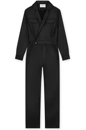 Homage Zwarte flowy coated cross over jumpsuit