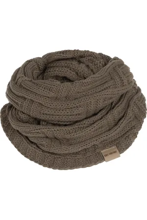 Knit Factory Bobby Gebreide Colsjaal Dames & Heren - Nekwarmer Ronde Sjaal - Nekwarmer - Wollen Sjaal - Bruine colsjaal - Dames sjaal - Heren sjaal - Unisex - - One Size