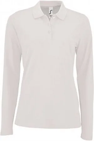 AWDis SOLS Dames/dames Perfecte Lange Mouw Pique Polo Shirt