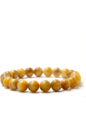 Bixorp Gems Goudkleurige Tijgeroog Edelstenen Armband - Gepolijste Edelsteen Kralenarmband
