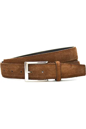 Timbelt Suede Pantalon Riem - Heren riem - Jeans & Pantalon riem - Bruine suède riem - Riemmaat 105 cm - Totale lengte 120 cm