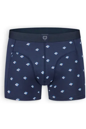 A-dam Boxershort - Onderbroek - Ondergoed - Biologisch Katoen - Heren - Volwassenen - Blauw - L - Floppy