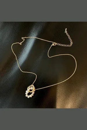 Fashion Jewelry |Dames Ketting|Valentijns cadeau| gift|verrassing|Kruisende cirkels|Parel