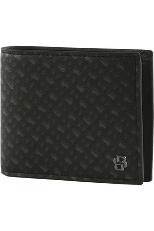 HUGO BOSS Leren Portemonnee B Icon Trifold Zwart