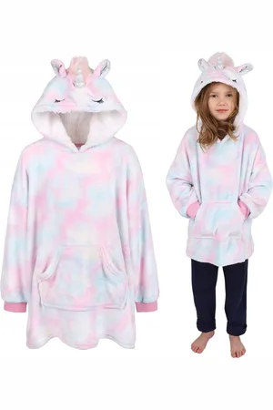 Produkt Eenhoorn Tie Dye Sweatshirt / Badjas met Capuchon, voor Kinderen / 122-140